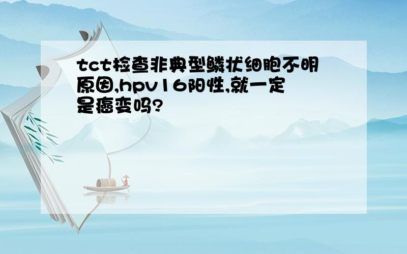 tct检查非典型鳞状细胞不明原因,hpv16阳性,就一定是癌变吗?