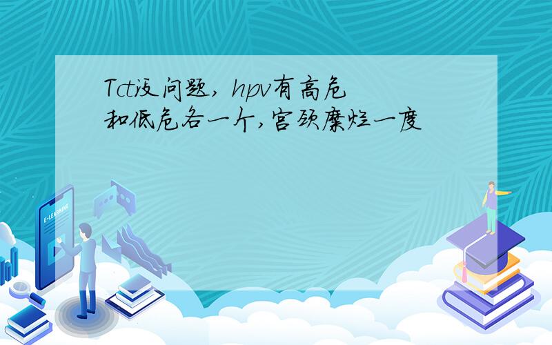 Tct没问题, hpv有高危和低危各一个,宫颈糜烂一度