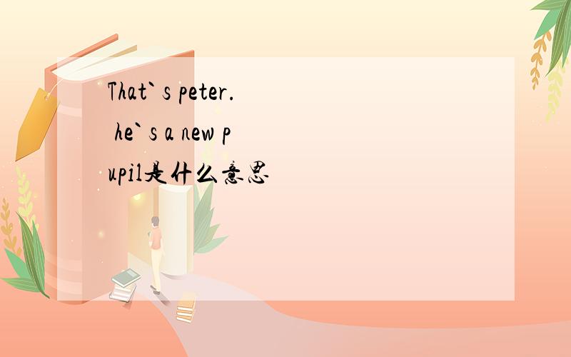 That` s peter. he` s a new pupil是什么意思