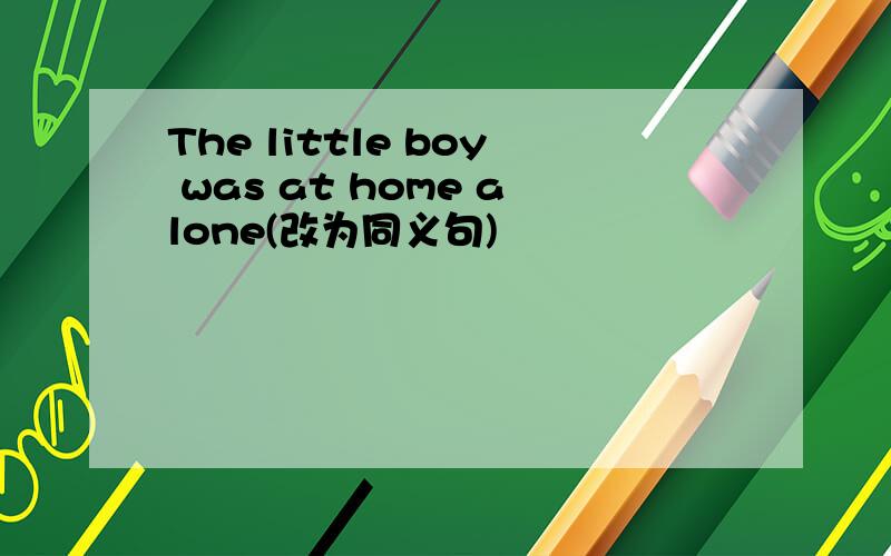 The little boy was at home alone(改为同义句)