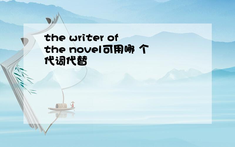 the writer of the novel可用哪 个代词代替