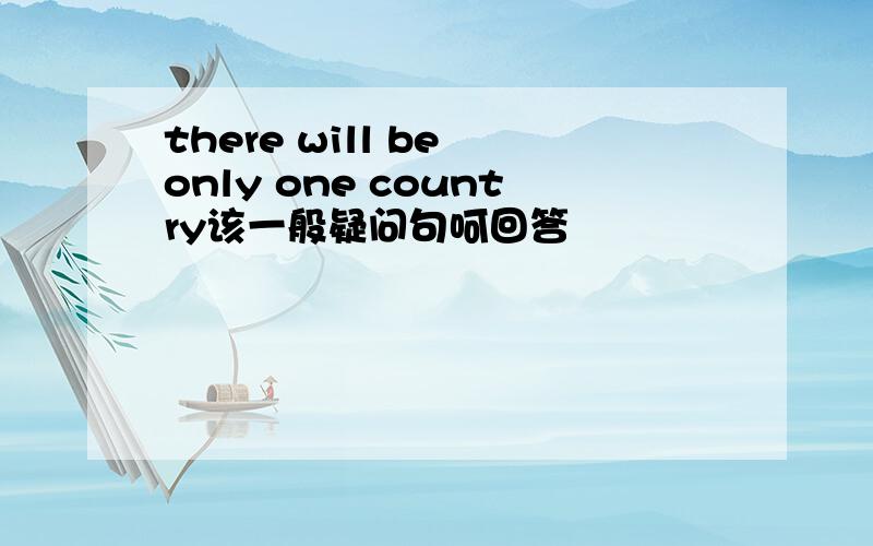 there will be only one country该一般疑问句呵回答