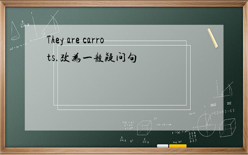 They are carrots.改为一般疑问句