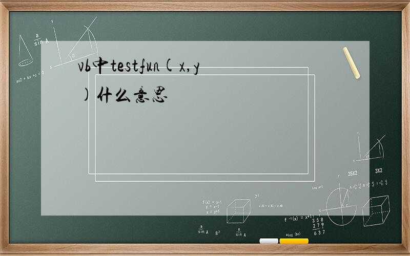 vb中testfun(x,y)什么意思