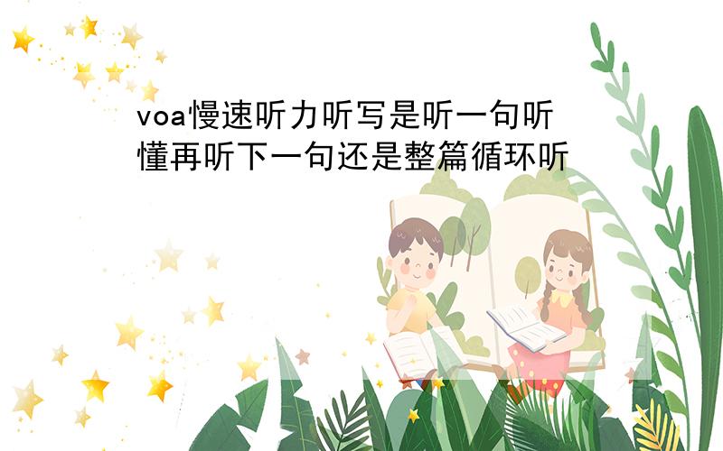 voa慢速听力听写是听一句听懂再听下一句还是整篇循环听