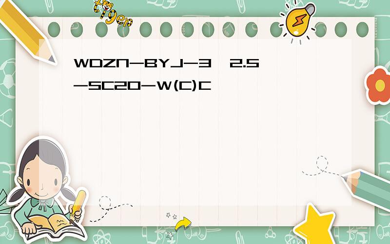 WDZN-BYJ-3*2.5-SC20-W(C)C