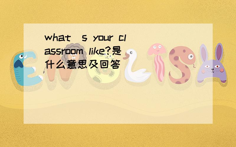 what`s your classroom like?是什么意思及回答