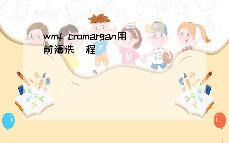 wmf cromargan用前清洗過程