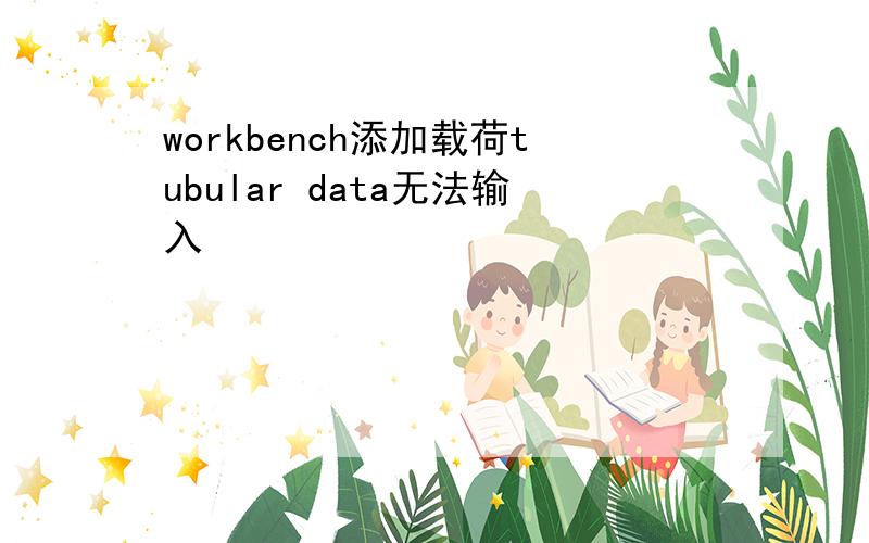 workbench添加载荷tubular data无法输入