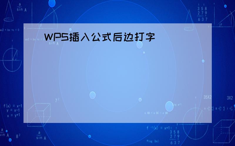 WPS插入公式后边打字