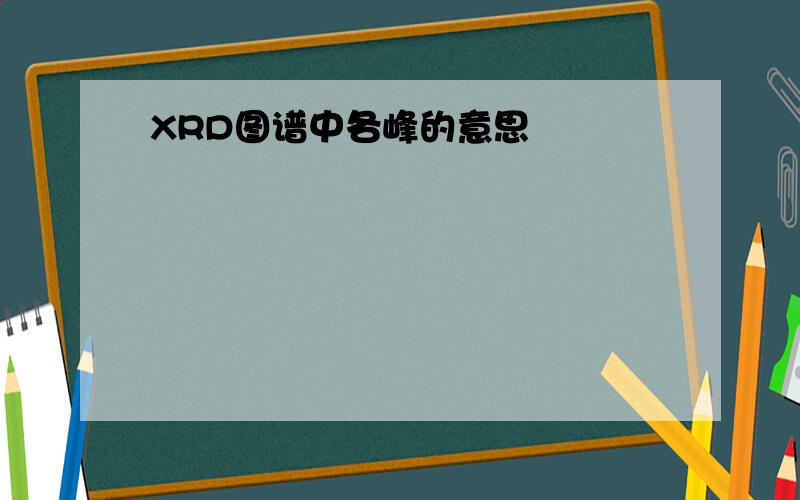 XRD图谱中各峰的意思