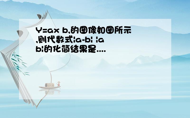 Y=ax b,的图像如图所示,则代数式|a-b| |a b|的化简结果是....