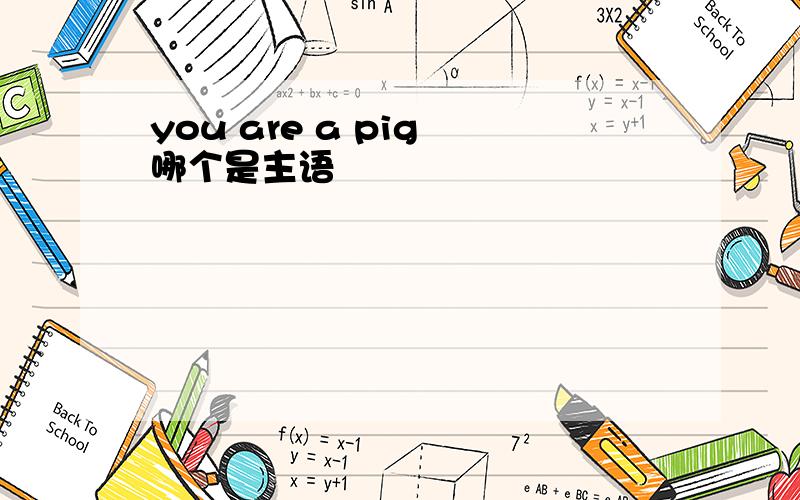 you are a pig 哪个是主语