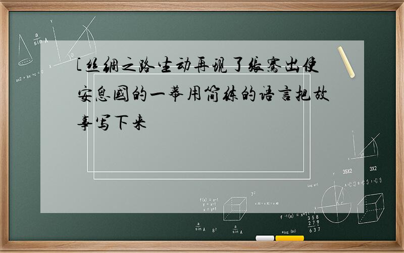 [丝绸之路生动再现了张骞出使安息国的一幕用简练的语言把故事写下来