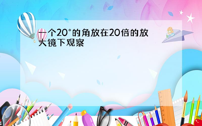 一个20°的角放在20倍的放大镜下观察