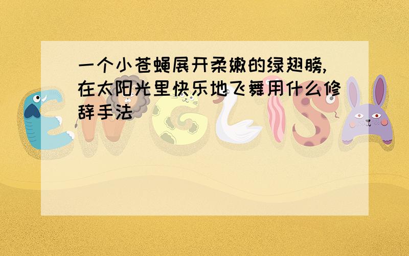 一个小苍蝇展开柔嫩的绿翅膀,在太阳光里快乐地飞舞用什么修辞手法