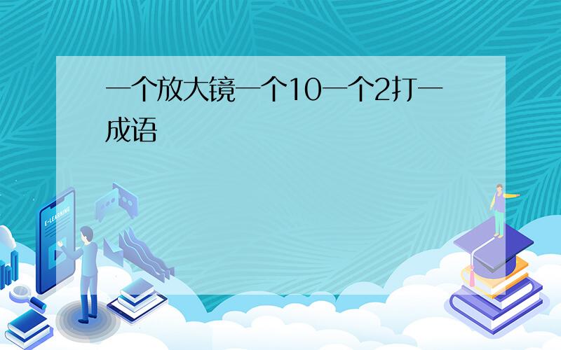 一个放大镜一个10一个2打一成语