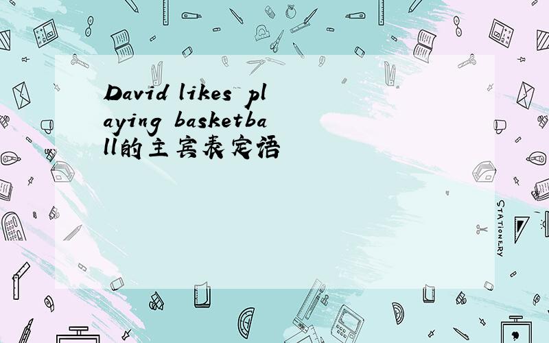 David likes playing basketball的主宾表定语