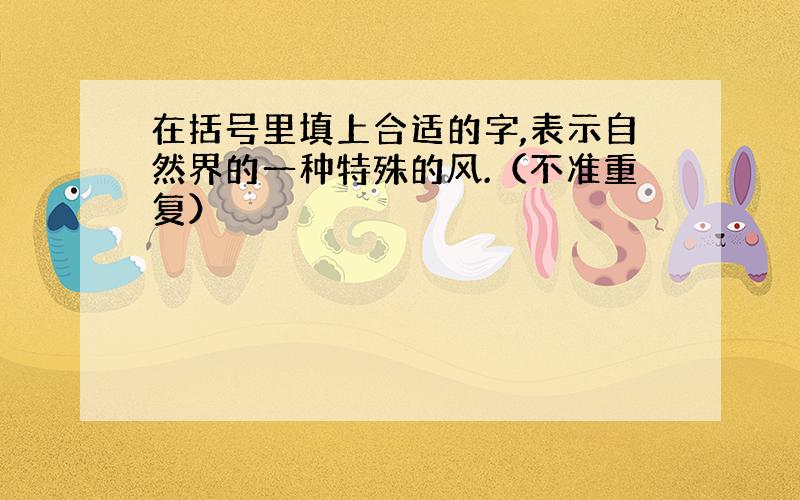 在括号里填上合适的字,表示自然界的一种特殊的风.（不准重复）