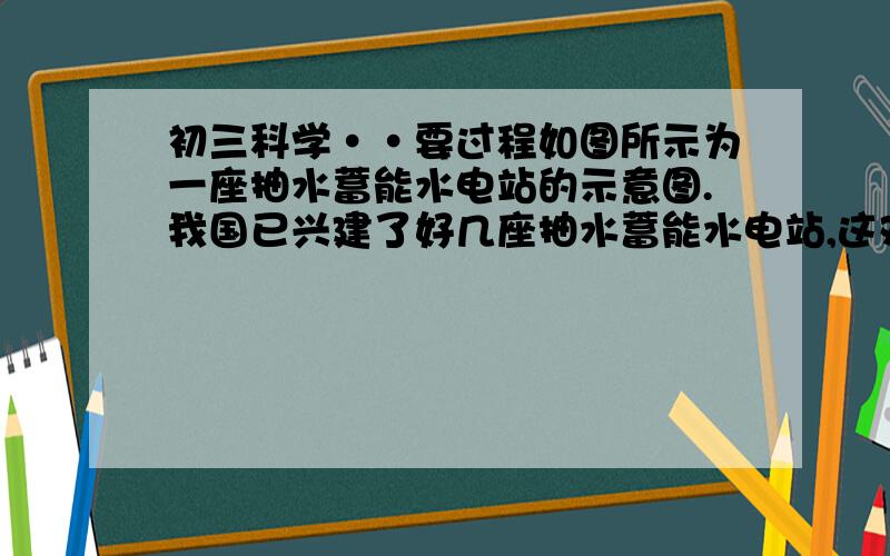 初三科学··要过程如图所示为一座抽水蓄能水电站的示意图.我国已兴建了好几座抽水蓄能水电站,这对于调节电力的供应起到了很好