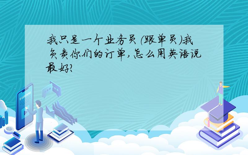 我只是一个业务员（跟单员）我负责你们的订单,怎么用英语说最好?