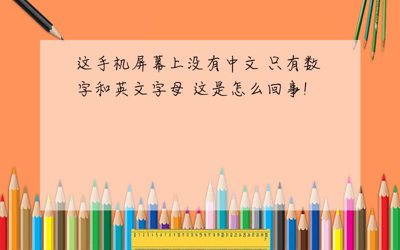 这手机屏幕上没有中文 只有数字和英文字母 这是怎么回事!