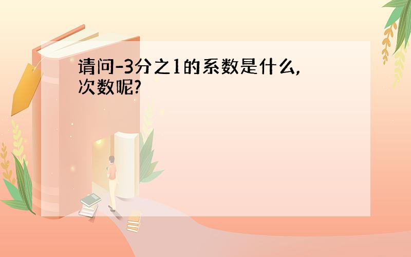 请问-3分之1的系数是什么,次数呢?