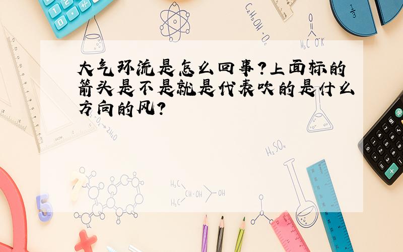 大气环流是怎么回事?上面标的箭头是不是就是代表吹的是什么方向的风?