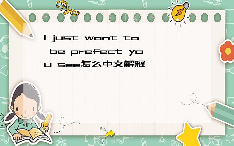 I just want to be prefect you see怎么中文解释