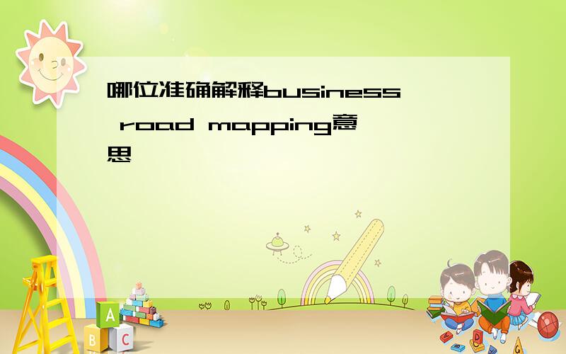 哪位准确解释business road mapping意思