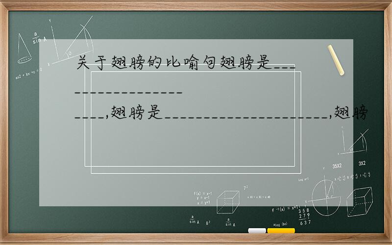 关于翅膀的比喻句翅膀是_____________________,翅膀是_____________________,翅膀