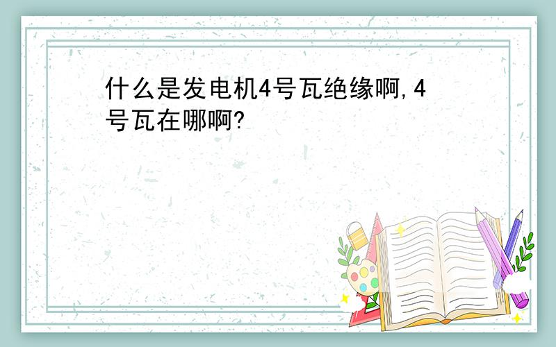 什么是发电机4号瓦绝缘啊,4号瓦在哪啊?