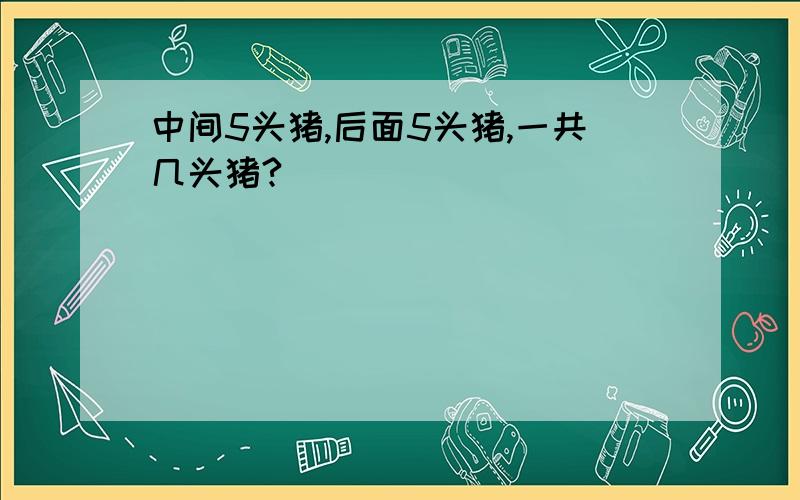 中间5头猪,后面5头猪,一共几头猪?