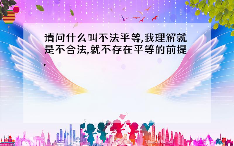 请问什么叫不法平等,我理解就是不合法,就不存在平等的前提,