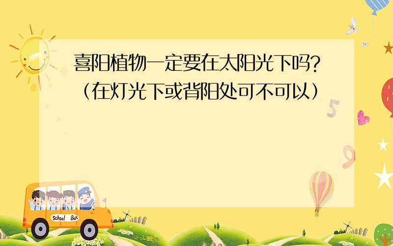 喜阳植物一定要在太阳光下吗?（在灯光下或背阳处可不可以）