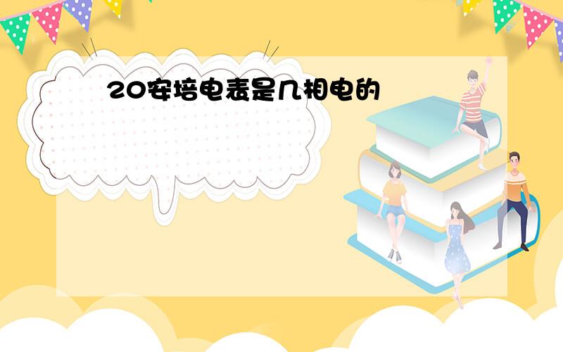 20安培电表是几相电的