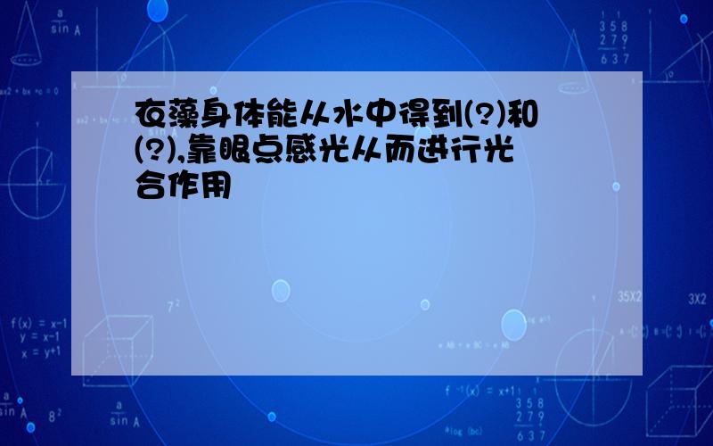 衣藻身体能从水中得到(?)和(?),靠眼点感光从而进行光合作用