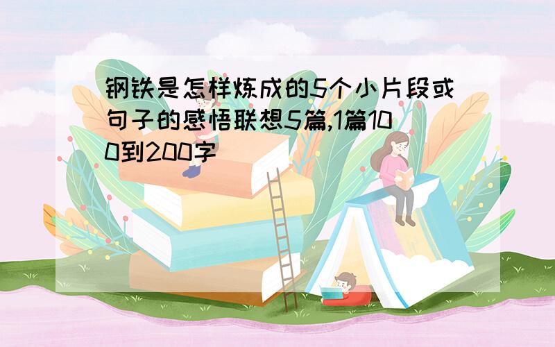 钢铁是怎样炼成的5个小片段或句子的感悟联想5篇,1篇100到200字