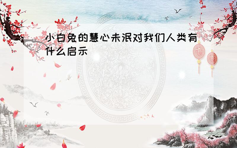 小白兔的慧心未泯对我们人类有什么启示