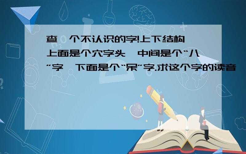 查一个不认识的字!上下结构,上面是个穴字头,中间是个“八”字,下面是个“呆”字.求这个字的读音,意思,以及在什么书中出现