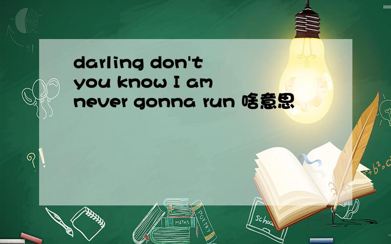 darling don't you know I am never gonna run 啥意思