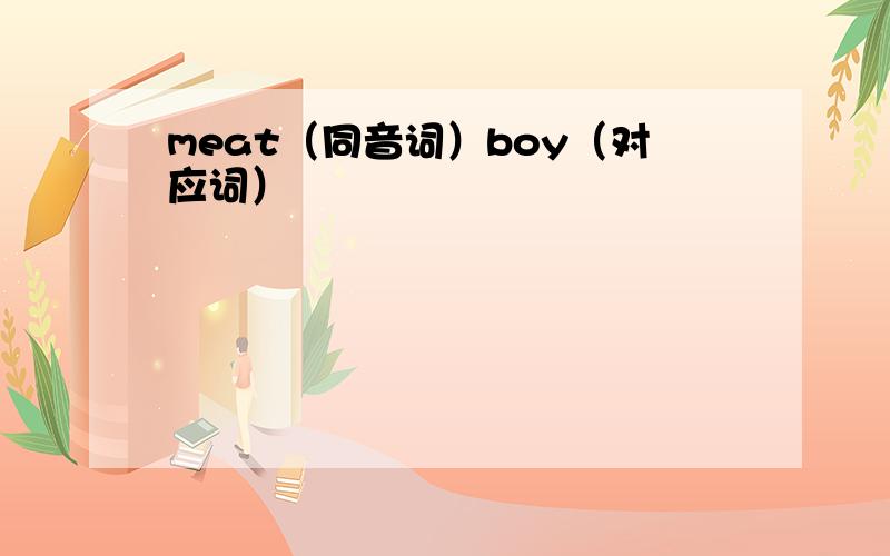 meat（同音词）boy（对应词）