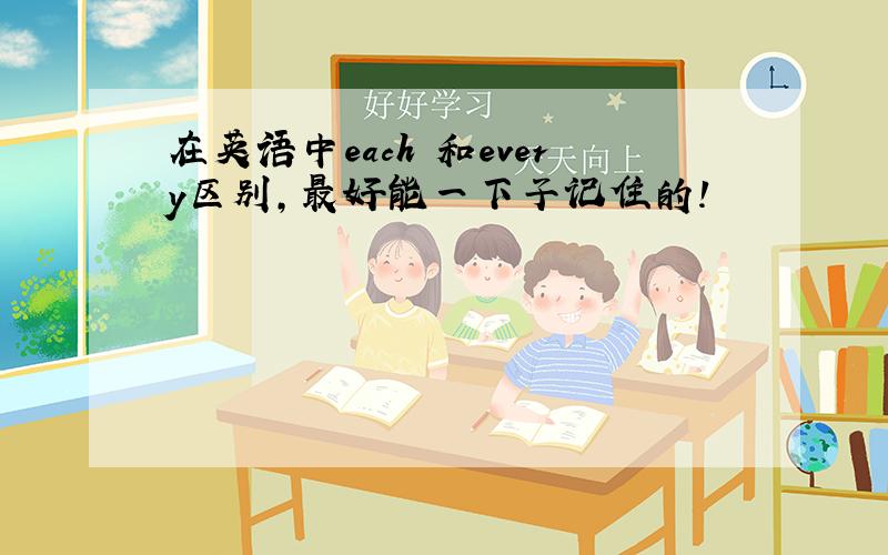 在英语中each 和every区别,最好能一下子记住的!