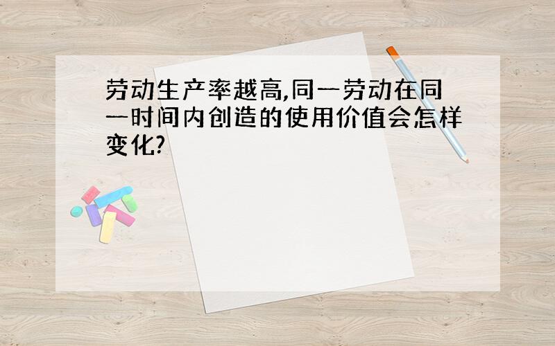 劳动生产率越高,同一劳动在同一时间内创造的使用价值会怎样变化?