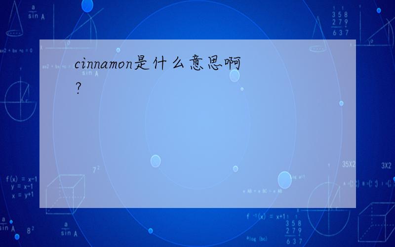 cinnamon是什么意思啊?