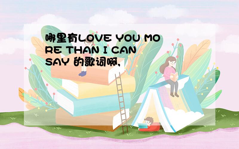 哪里有LOVE YOU MORE THAN I CAN SAY 的歌词啊,