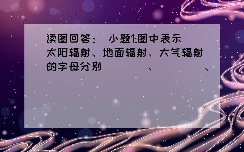 读图回答： 小题1:图中表示太阳辐射、地面辐射、大气辐射的字母分别____、____、____。小题2:图中C 2 很少