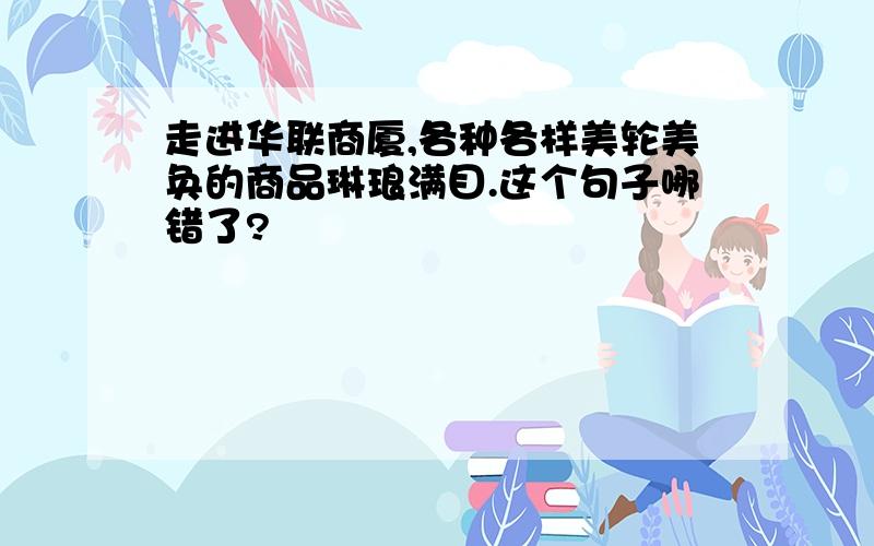 走进华联商厦,各种各样美轮美奂的商品琳琅满目.这个句子哪错了?