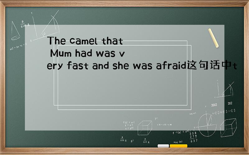 The camel that Mum had was very fast and she was afraid这句话中t