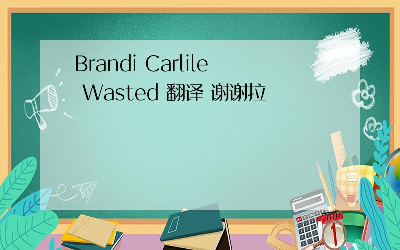 Brandi Carlile Wasted 翻译 谢谢拉